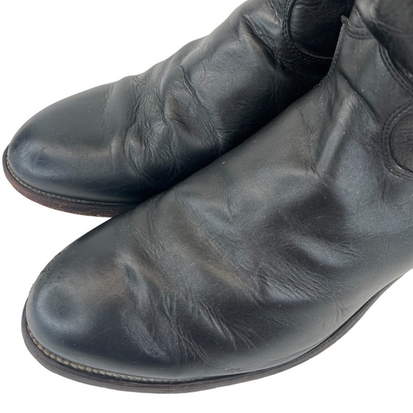 Justin Boots Ropers Collection Black Kipskin Western Boots - Picture 11 of 15